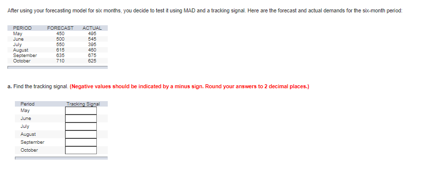 Please Label each part(may-Oct) in your solution.