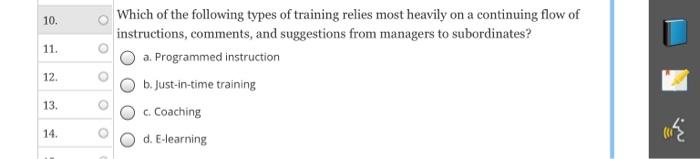 8. 9. The most common informal method used to