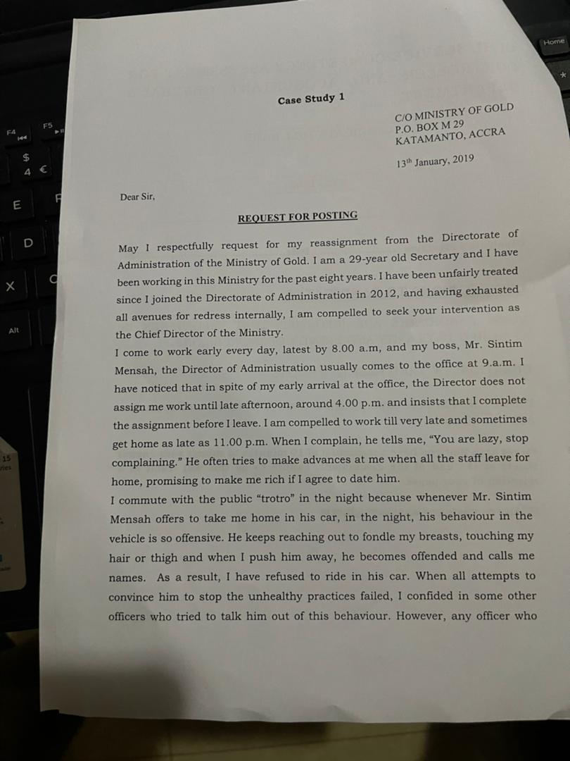 Home Case Study 1 C/O MINISTRY OF GOLD P.O. BOX M