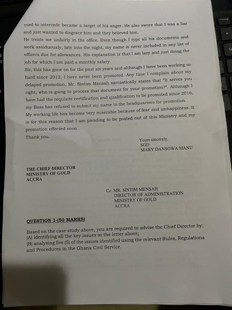 Home Case Study 1 C/O MINISTRY OF GOLD P.O. BOX M