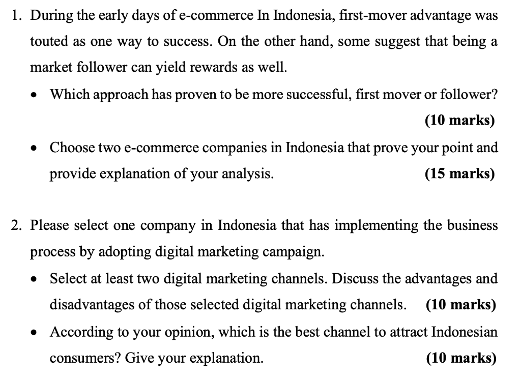 1. During the early days of e-commerce In