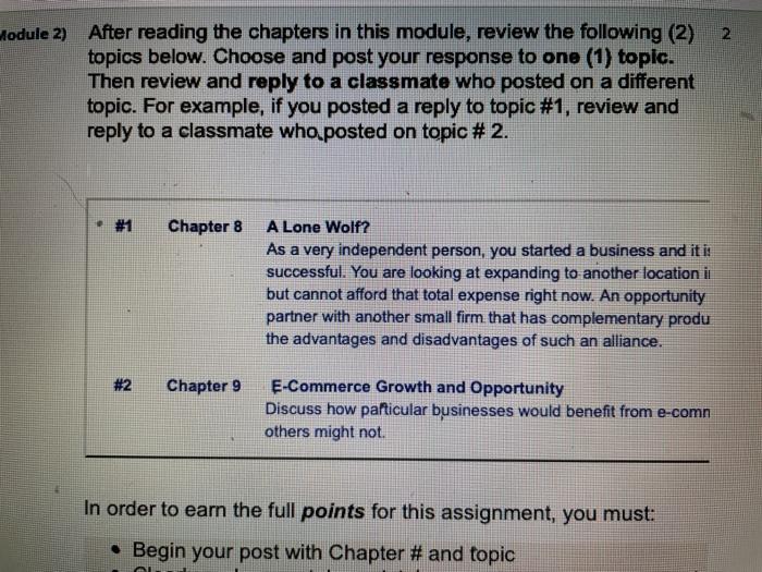 2 Module 2) After reading the chapters in this