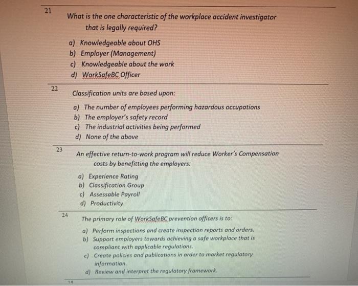 21 What is the one characteristic of the