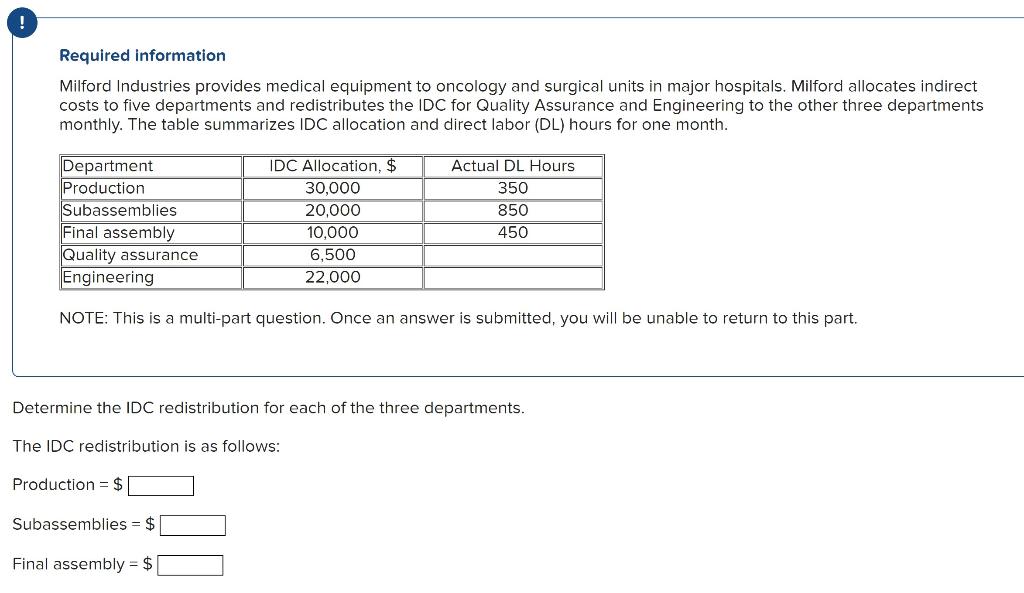 ! Required information Milford Industries