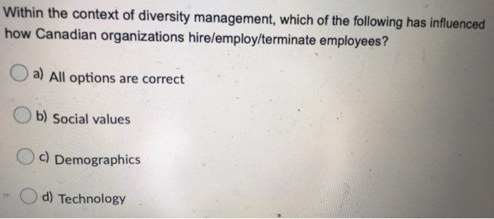 Within the context of diversity management, which