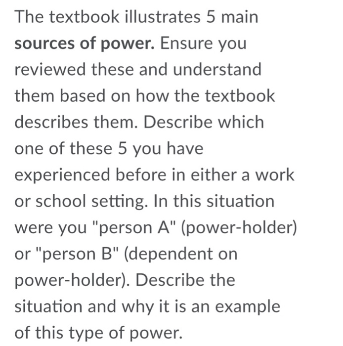 describe this power The textbook illustrates 5
