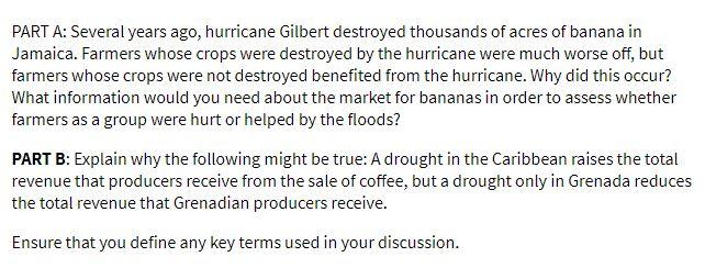 PART A: Several years ago, hurricane Gilbert