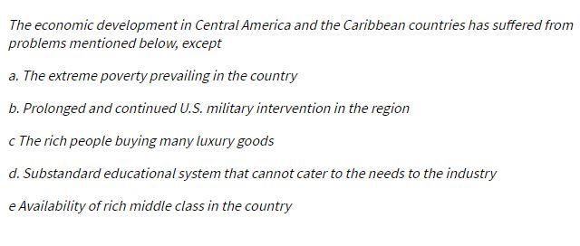 The economic development in Central America and