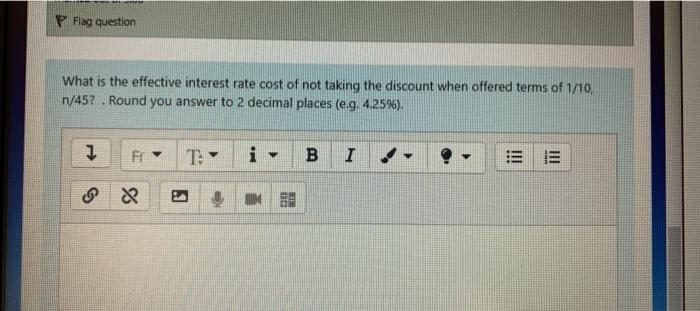 Flag question What is the effective interest rate