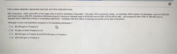 Enter problem statement propriate but type, and