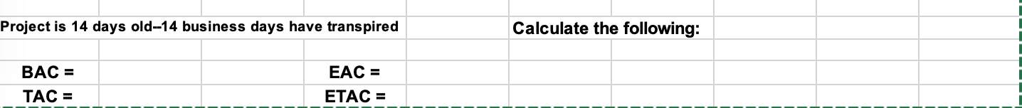 For the network below, calculate for each task,