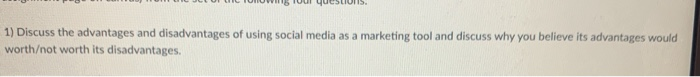 Please help, marketing based question however I