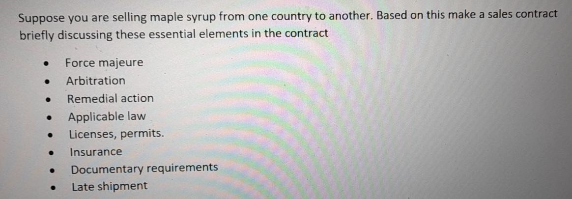 please please include all the elements and