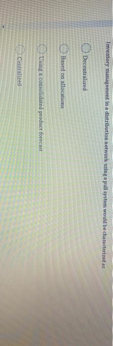 Inventory management in a distribution network