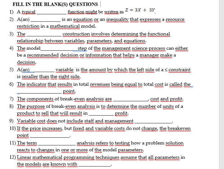 TRUE/ FALSE STATEMENTS 1) The sensitivity range
