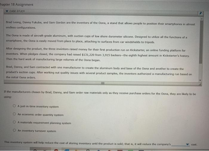 Inventory Type Description In an automobile