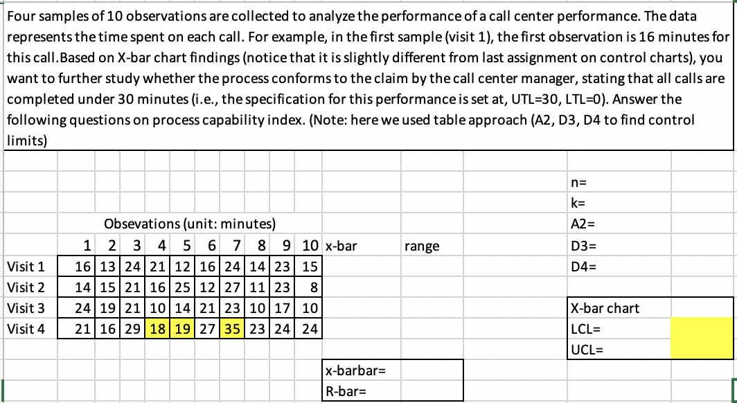 Mean chart and Range chart. Data file can be
