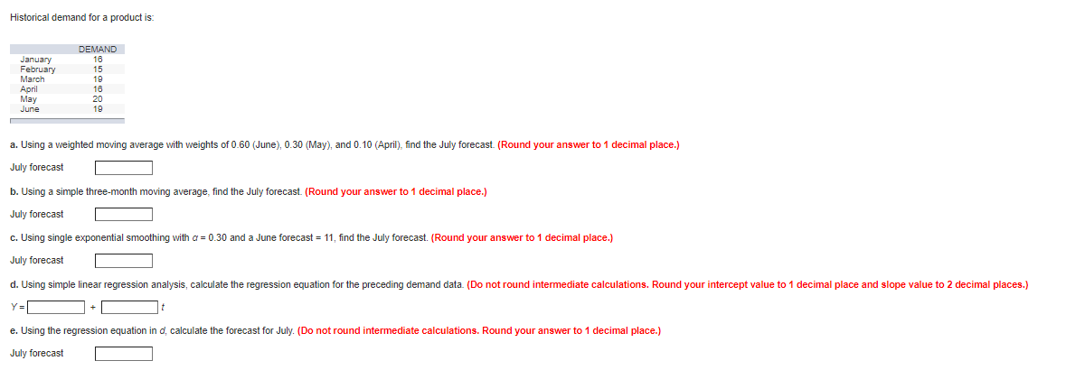 Please Label each part(a-e) in your solution. If