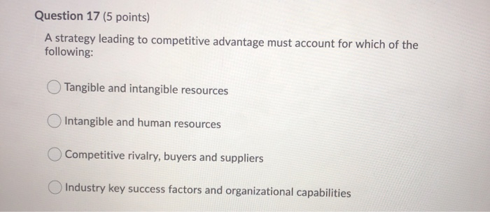 Question 16 (5 points) A key learning from the