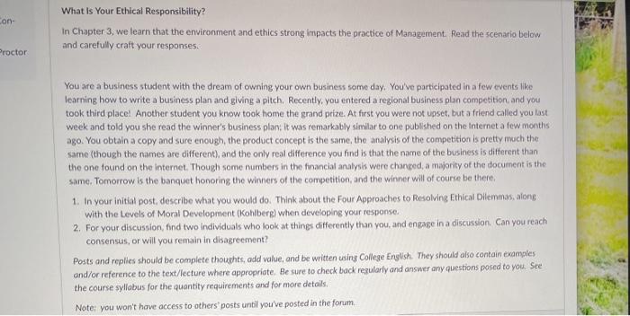 con- What Is Your Ethical Responsibility? In