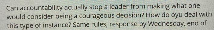 Can accountability actually stop a leader from