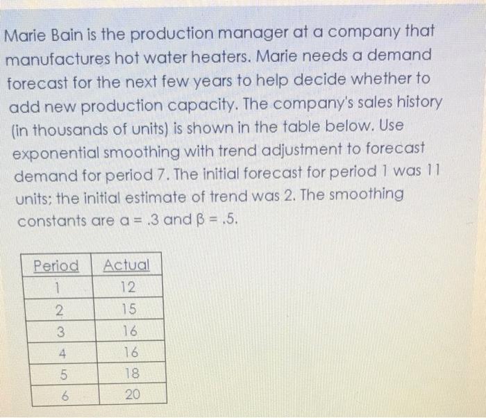 Marie Bain is the production manager at a company