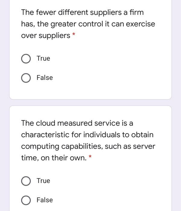please answer the 6 t or f without justifcation