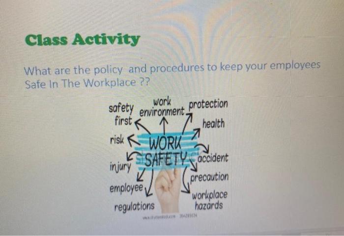 Class Activity What are the policy and procedures