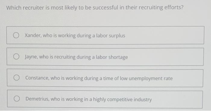 Which recruiter is most likely to be successful