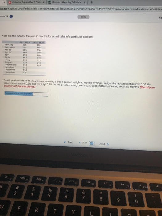 C Historical Demand For A Prod X Desmos |