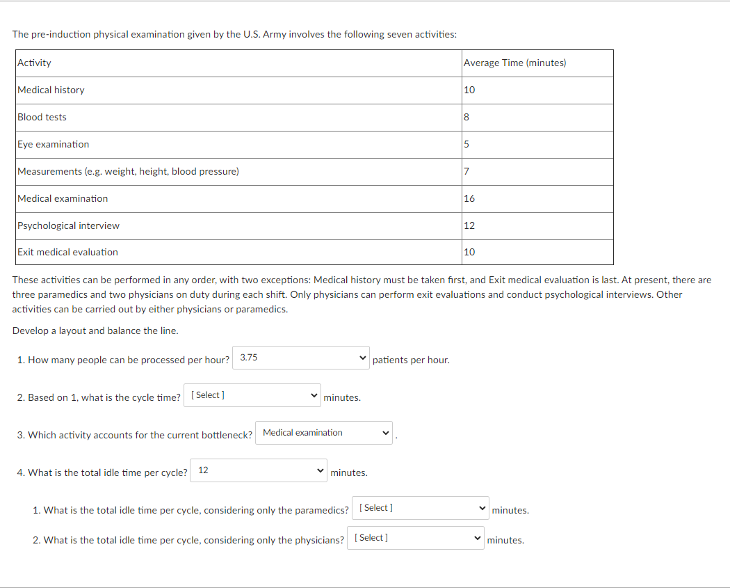 The pre-induction physical examination given by