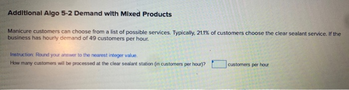 Additional Algo 5-2 Demand with Mixed Products