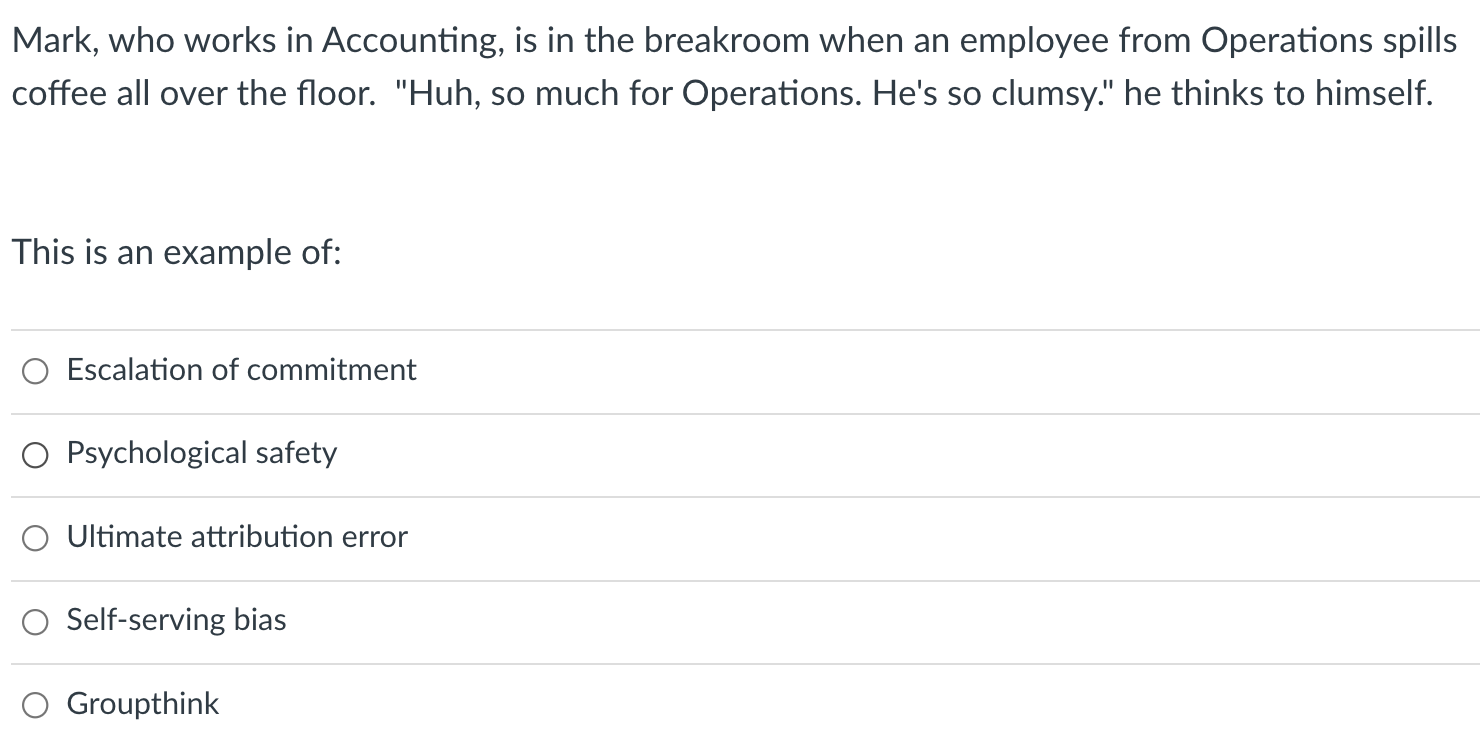 Mark, who works in Accounting, is in the