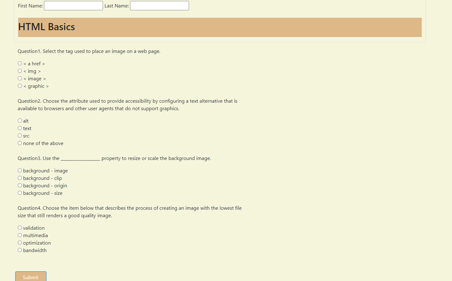 DO NOT JUST ANSWER THE QUESTIONS I JUST WANT HTML