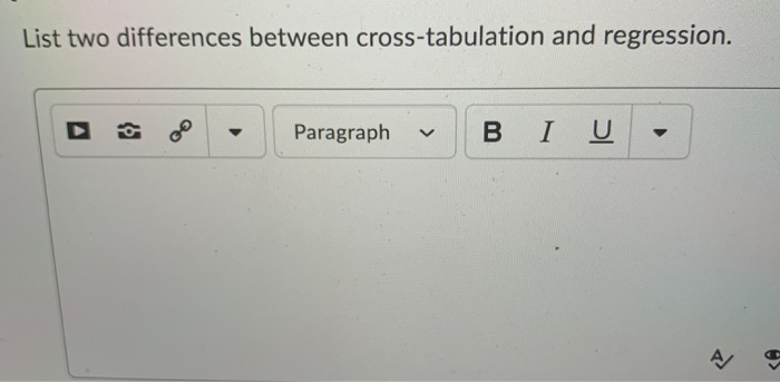 List two differences between cross-tabulation and