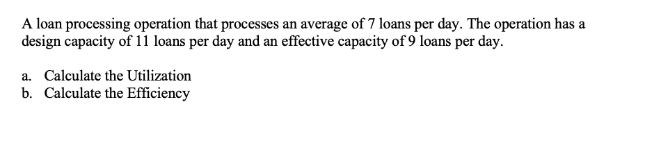 A loan processing operation that processes an