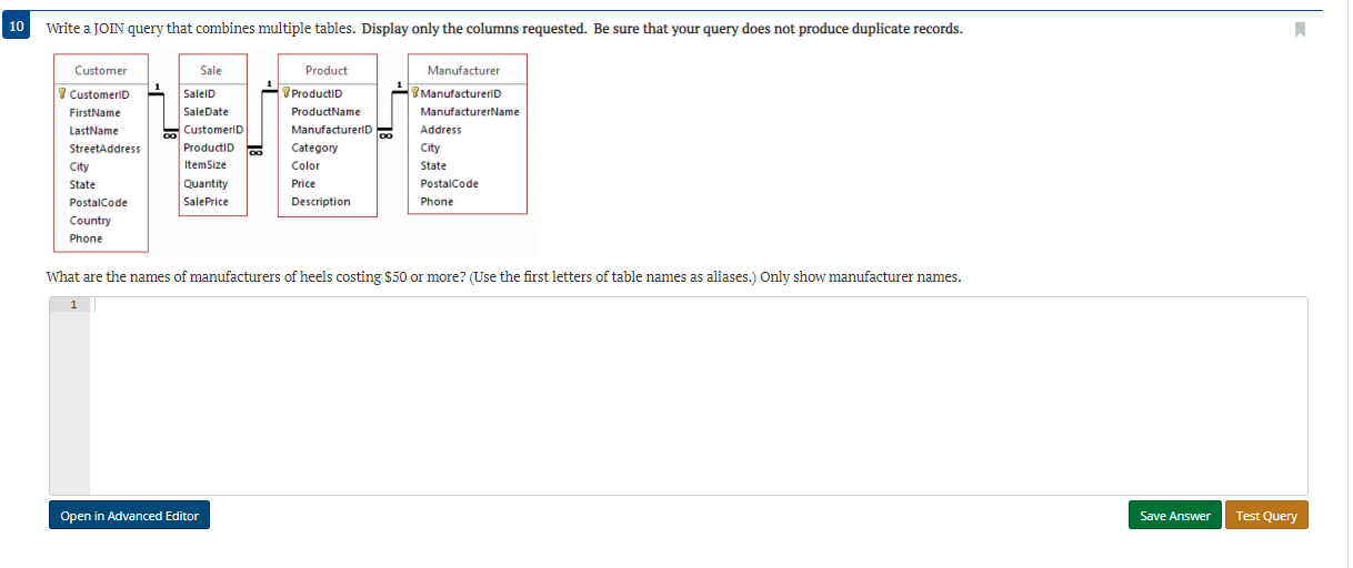 8 Write a JOIN query that combines multiple