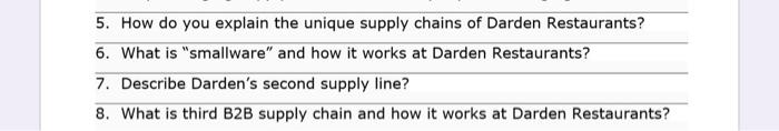 Questions: Case Study-7: Darden's Global Supply