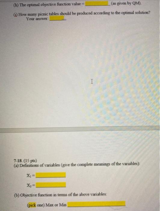 Note: (1) Read the given conditions in each