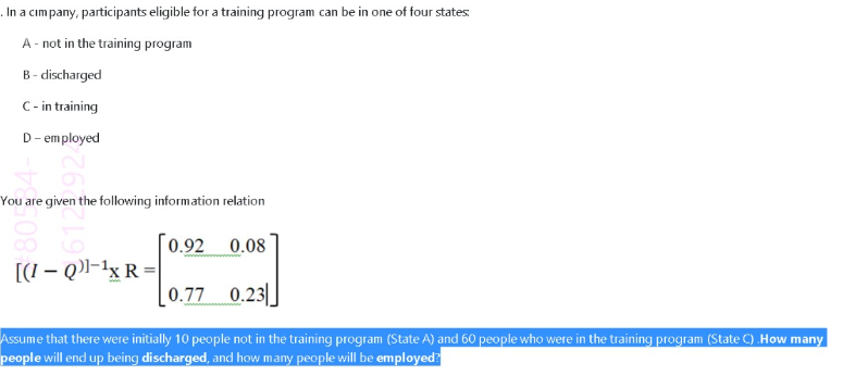 In a company, participants eligible for a