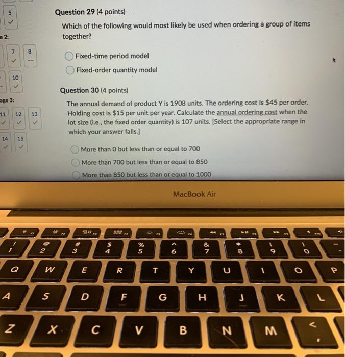 5 Question 29 (4 points) Which of the following