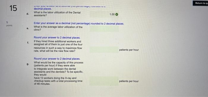 need help with only part E-G Check my work 15