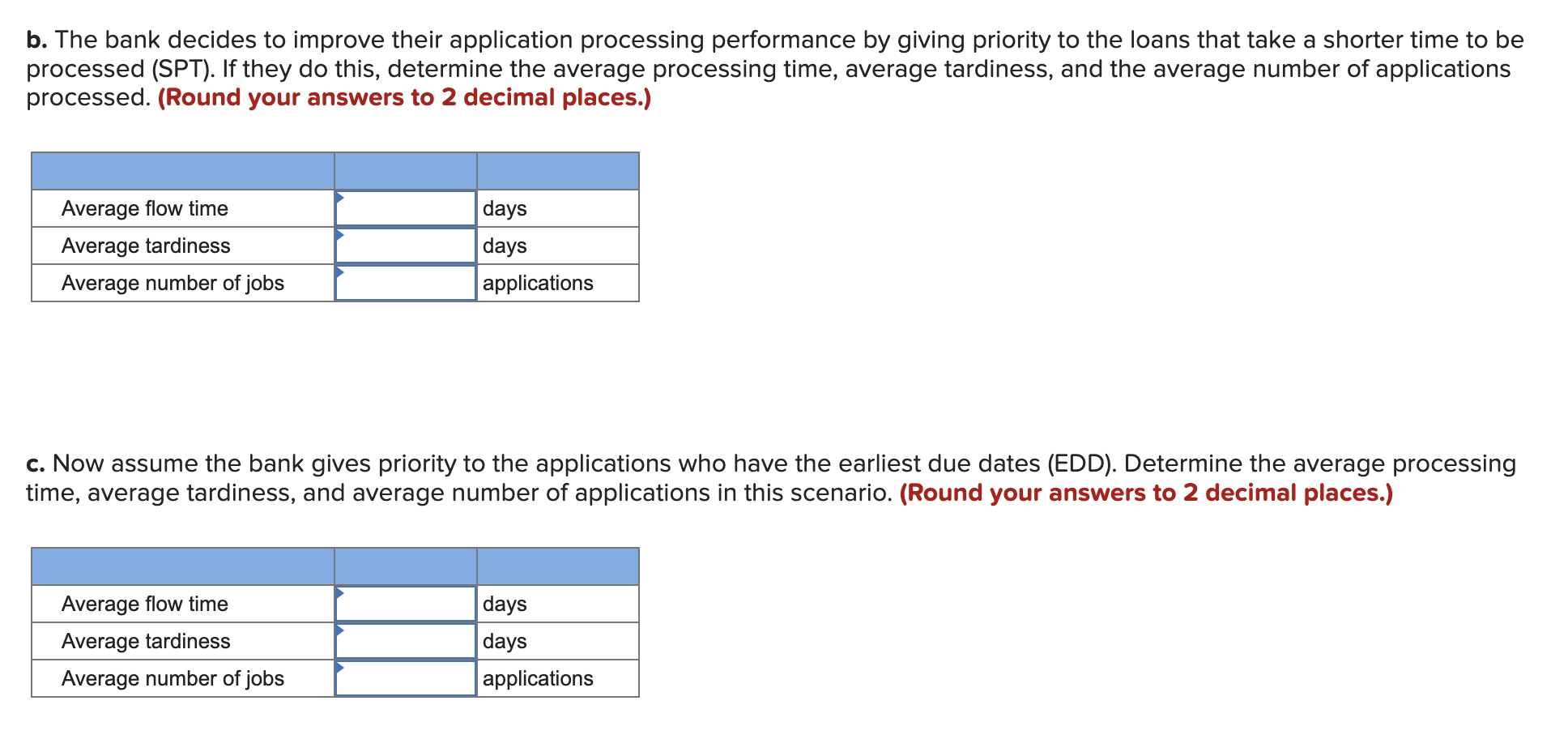 Additional Problem 16-1 (Algo) A bank receives