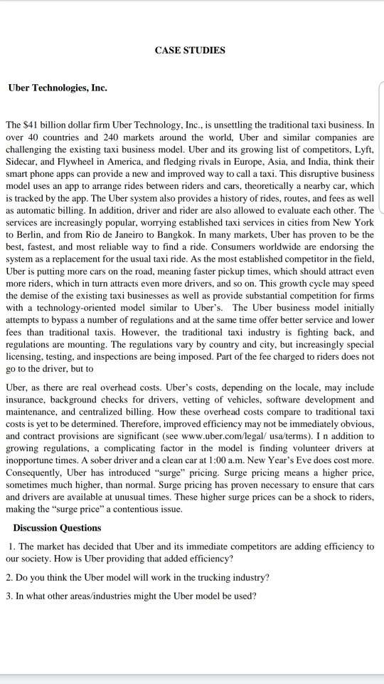 CASE STUDIES Uber Technologies, Inc. The $41