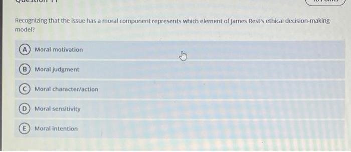 Recognizing that the issue has a moral component