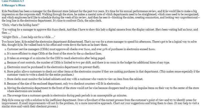Case Problem 6.1 A Manager's Woes Kyle Peschken
