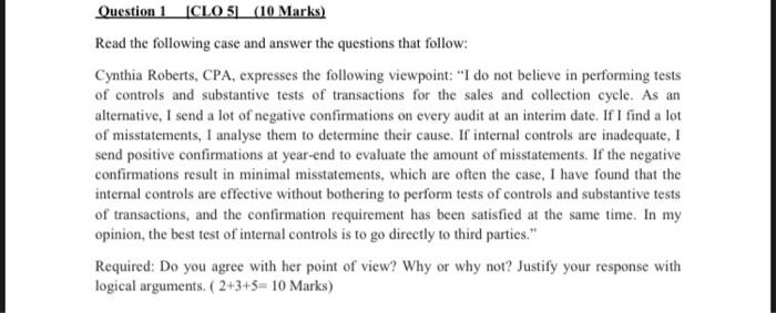 Question 1 ICLO 5] (10 Marks) Read the following