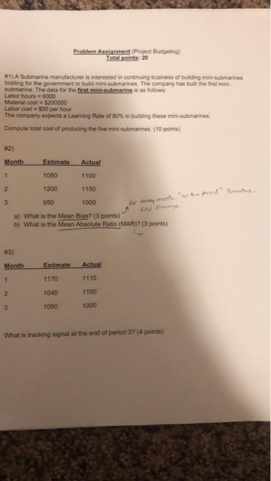 Problem Assignment (Project Budgeting) Total