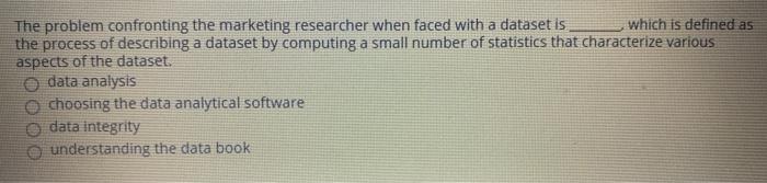 The problem confronting the marketing researcher