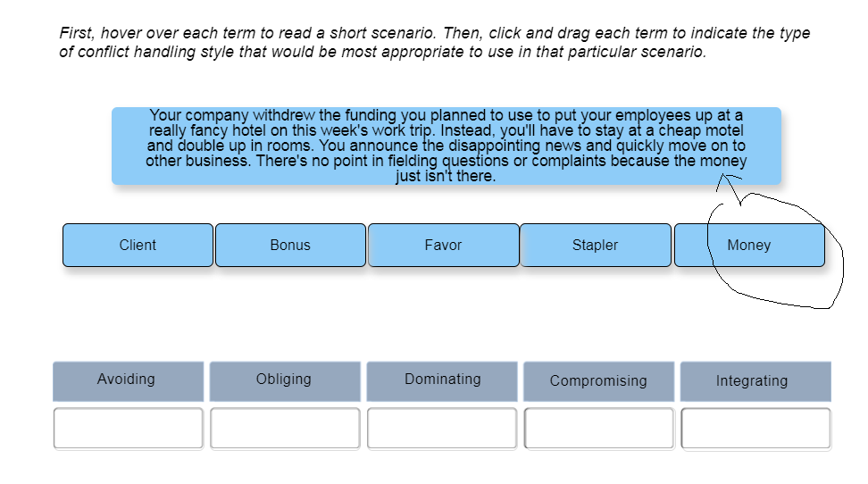 Five Conflict Handling Styles Chapter 13 HW A